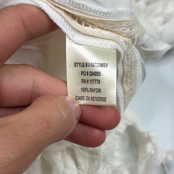 Lovestitch Off White Boho Oversized Fringe Blouse Size S/M NWT - Picture 9 of 13